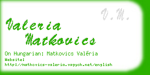 valeria matkovics business card